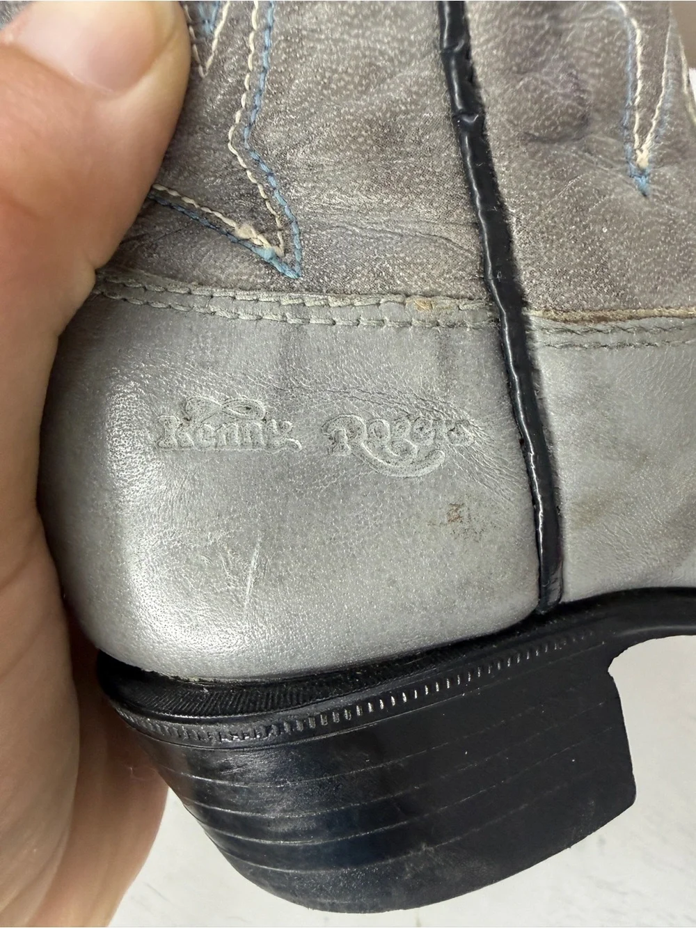 Kids Gray Kenny Roger’s Cowboy Boots Sz 11D